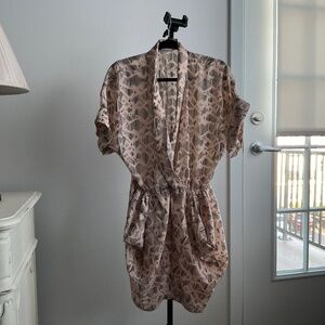 BCBGeneration Peach and Black Print Dress w/Pockets, Medium